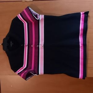 Women's Black With Pink Stripes